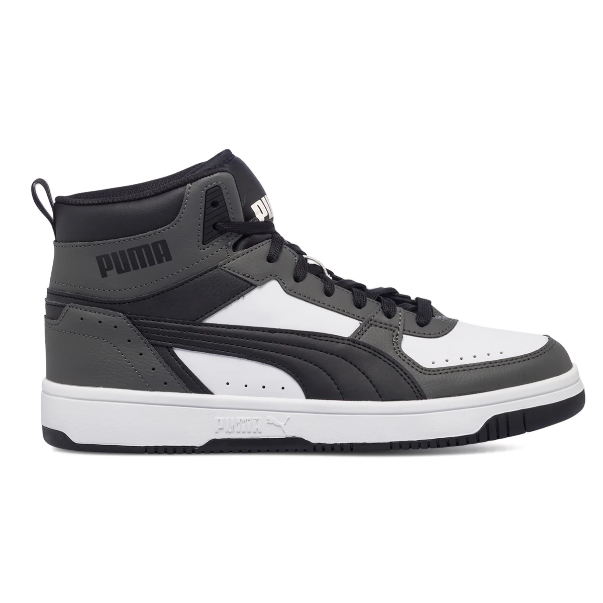 Sneakers alte bianche e grigie con logo a contrasto Puma Rebound Joy - Image 6
