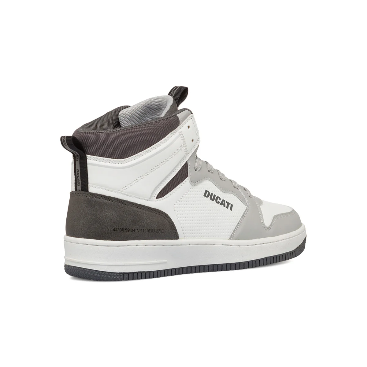 Sneakers alte bianche e grigie da uomo con logo laterale Ducati Sepang 5 - Image 3