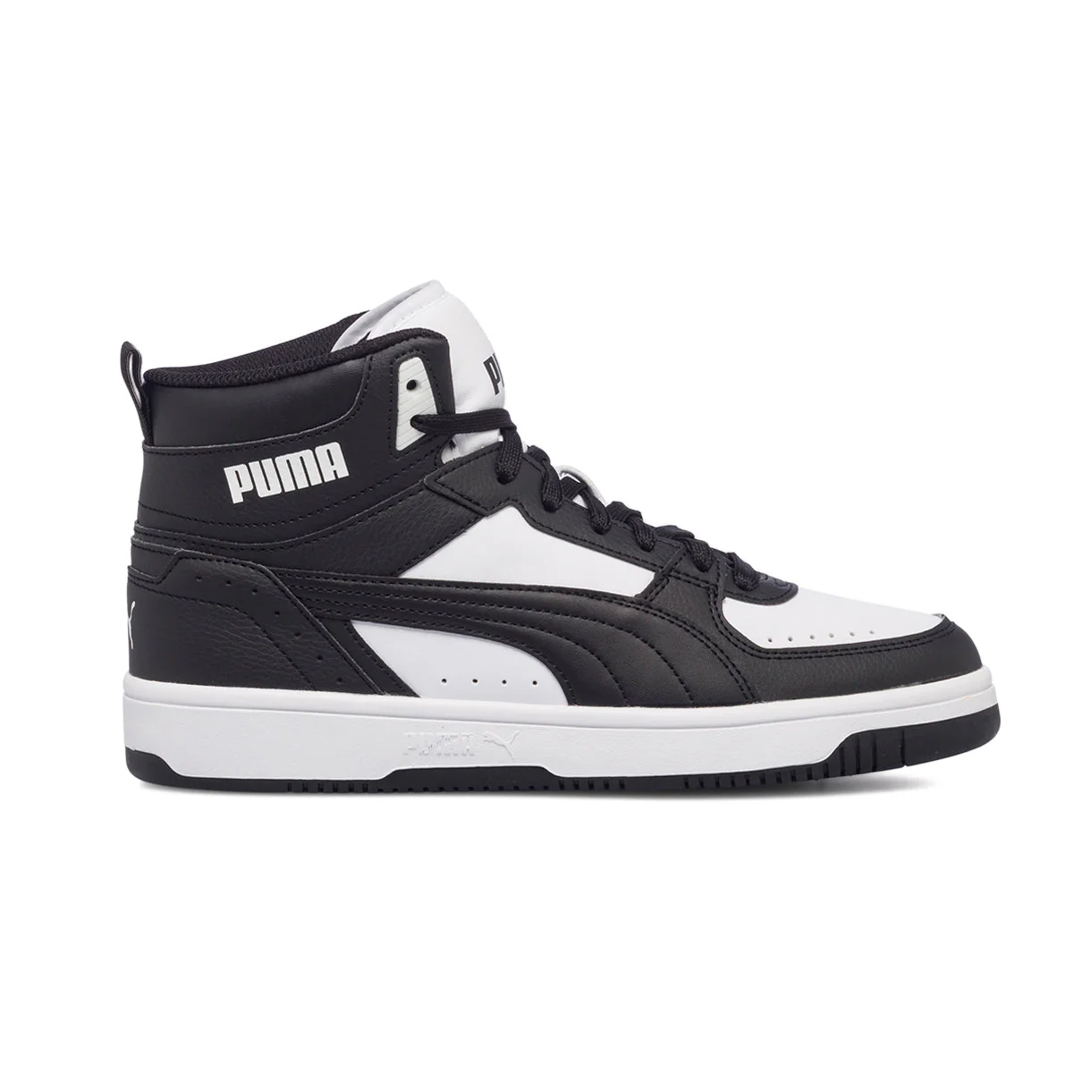 Sneakers alte bianche e nere con logo a contrasto Puma Rebound Joy Jr