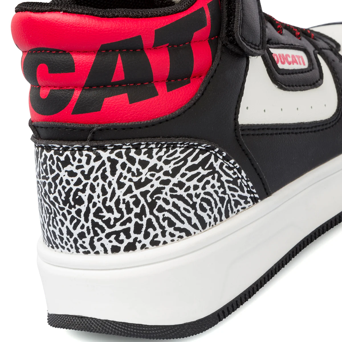 Sneakers alte bianche e nere da bambino con logo sul colletto Ducati Loco X - Image 7