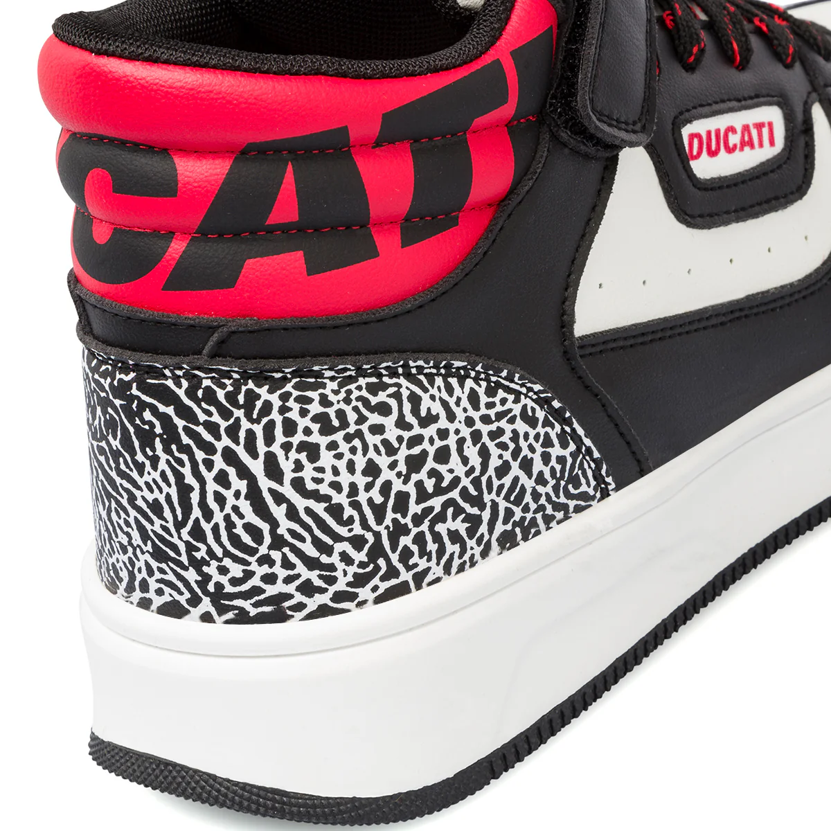 Sneakers alte bianche e nere da ragazzo con logo sul colletto Ducati Loco X GS - Image 7