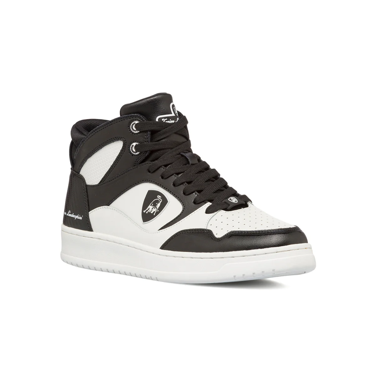 Sneakers alte bianche e nere da uomo con logo laterale Tonino Lamborghini BullBlaze Elite - Image 4