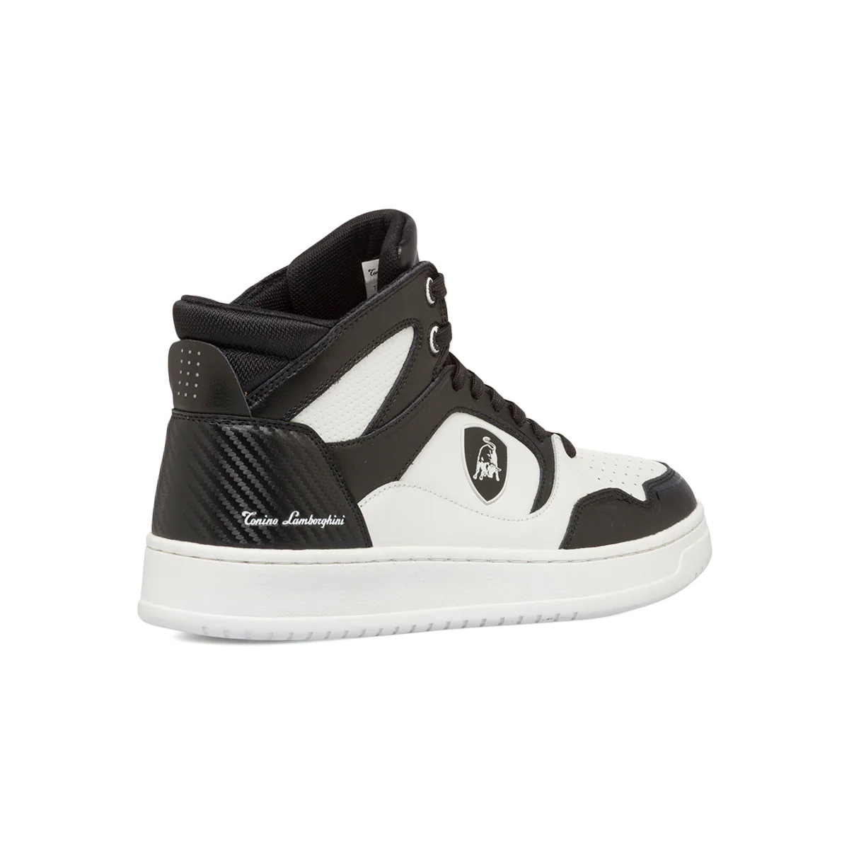 Sneakers alte bianche e nere da uomo con logo laterale Tonino Lamborghini BullBlaze Elite - Image 5