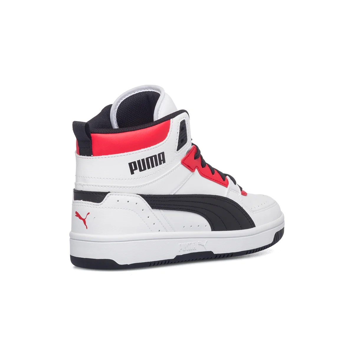Sneakers alte bianche e rosse con logo a contrasto Puma Rebound Joy Jr - Image 3