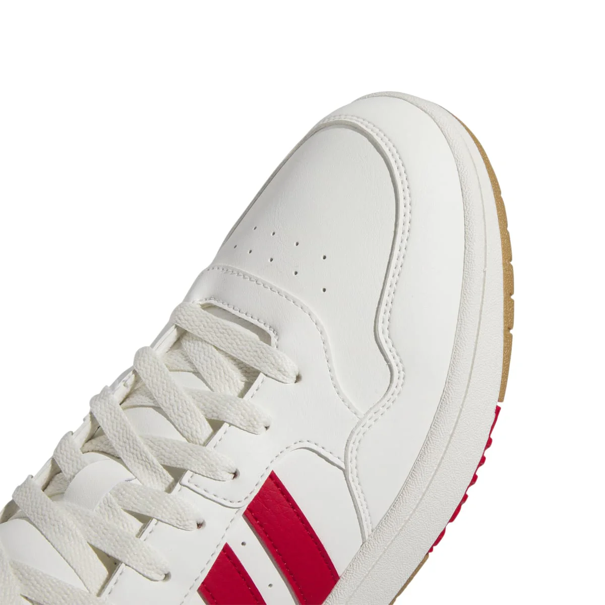 Sneakers alte bianche e rosse da uomo con strisce laterali adidas Hoops 3.0 Mid - Image 7
