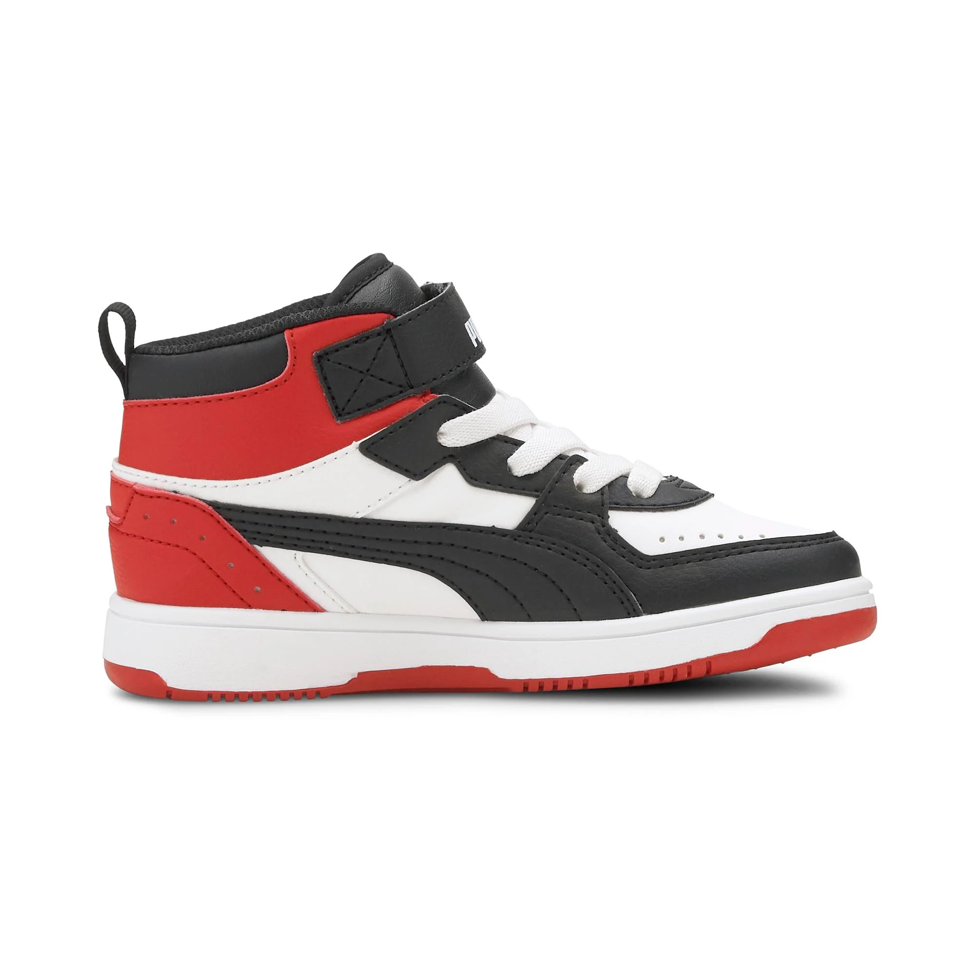 Sneakers alte bianche, nere e rosse da bambino Puma Rebound JOY AC PS - Image 5