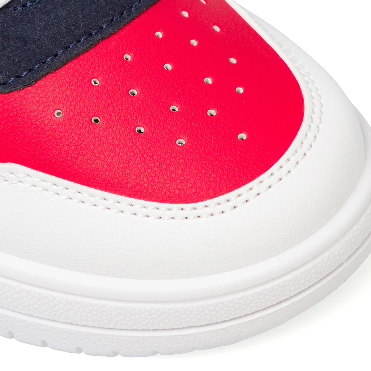 Sneakers alte bianche, rosse e blu da bambino con logo laterale Enrico Coveri - Image 6