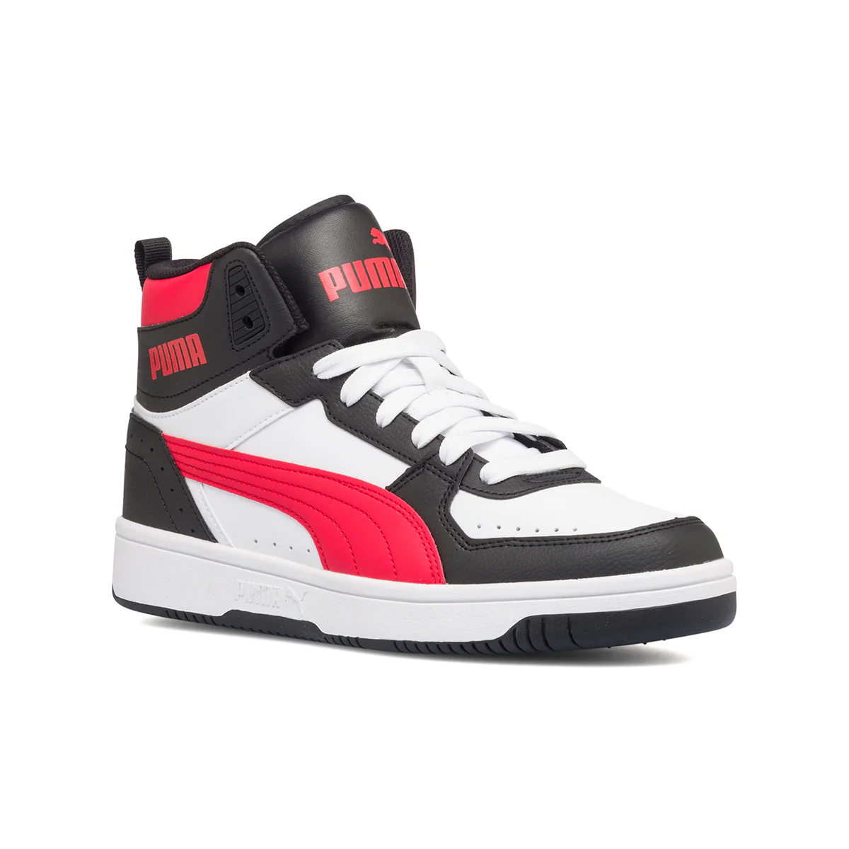 Sneakers alte bianche, rosse e nere con logo a contrasto Puma Rebound Joy - Image 2