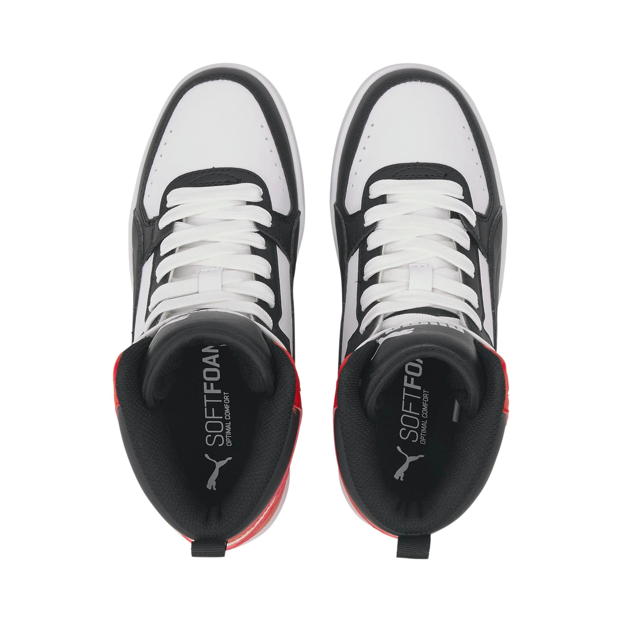 Sneakers alte bianche, rosse e nere da ragazzo Puma Rebound Joy Jr - Image 6