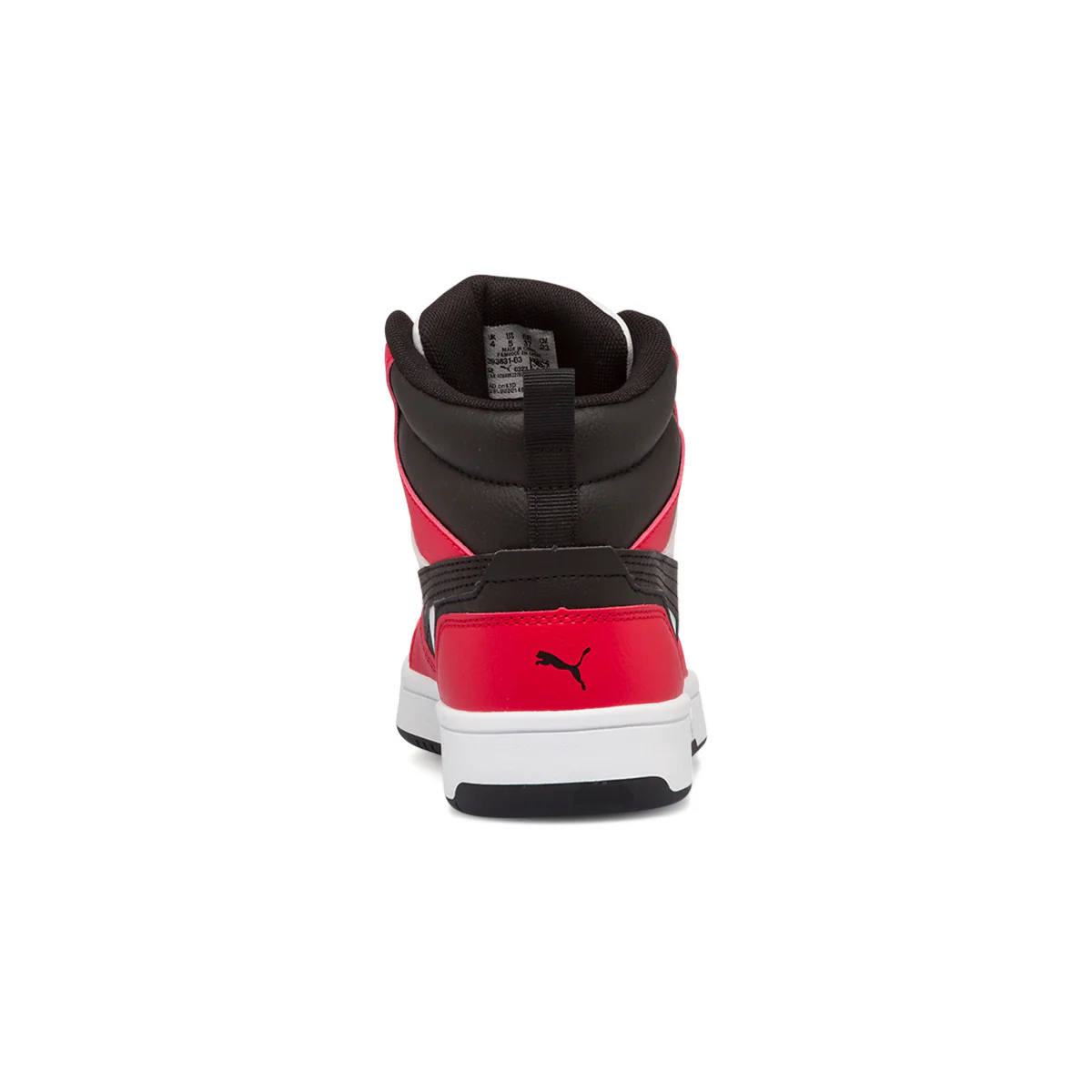 Sneakers alte bianche, rosse e nere da ragazzo Puma Rebound V6 Mid Jr - Image 4
