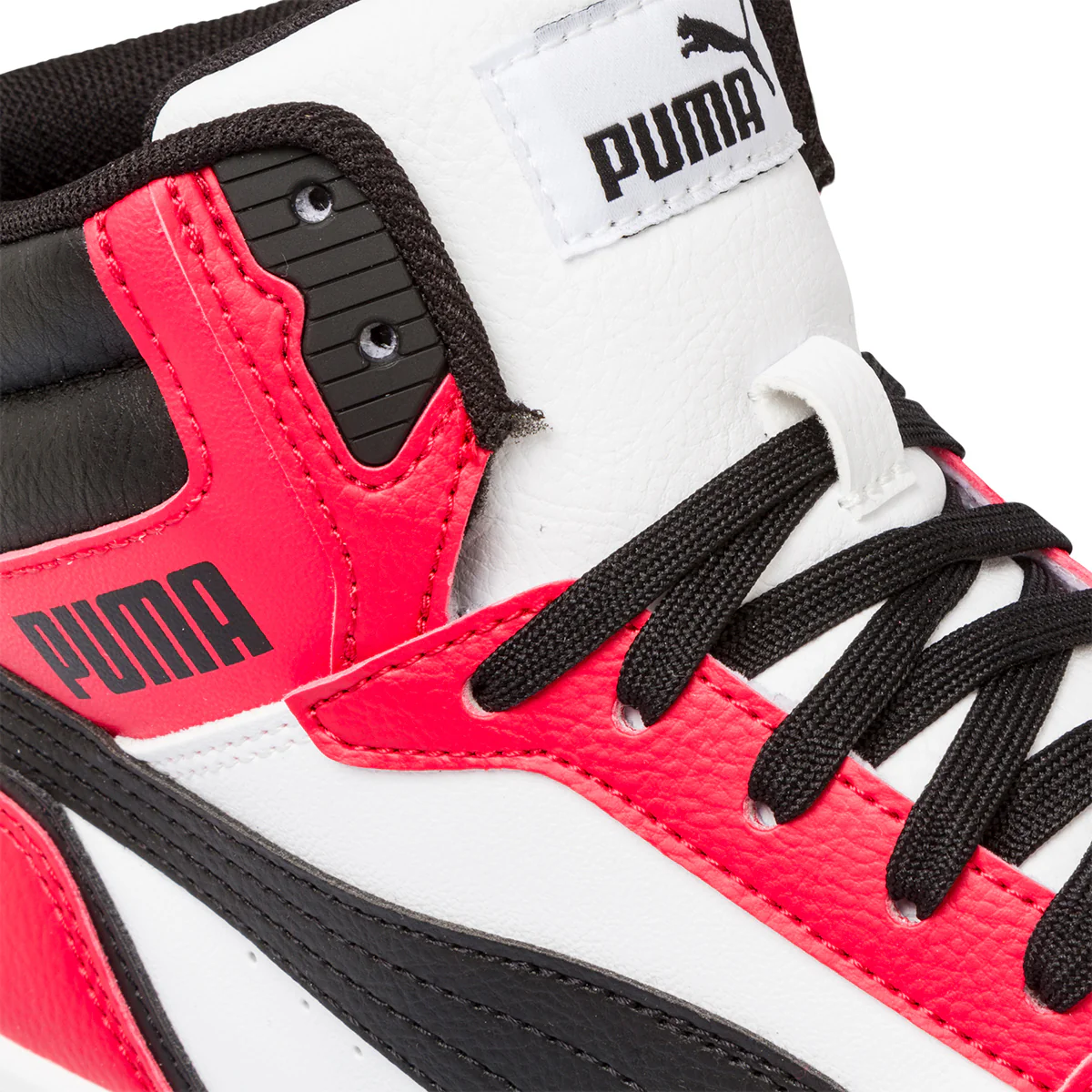 Sneakers alte bianche, rosse e nere da ragazzo Puma Rebound V6 Mid Jr - Image 7