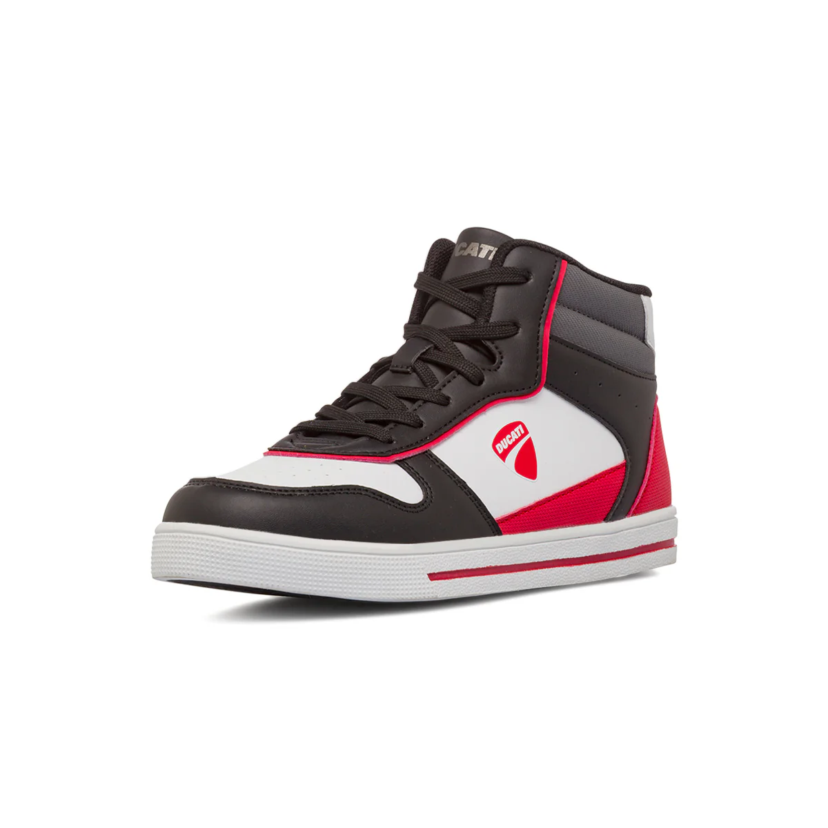 Sneakers alte bicolore nere da Bambino con logo laterale Ducati - Image 2