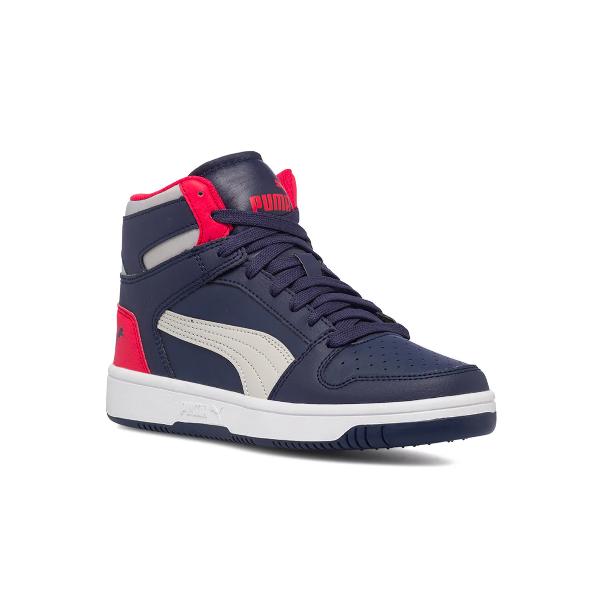 Sneakers alte blu con dettagli rossi Puma Rebound Layup SL Jr - Image 2