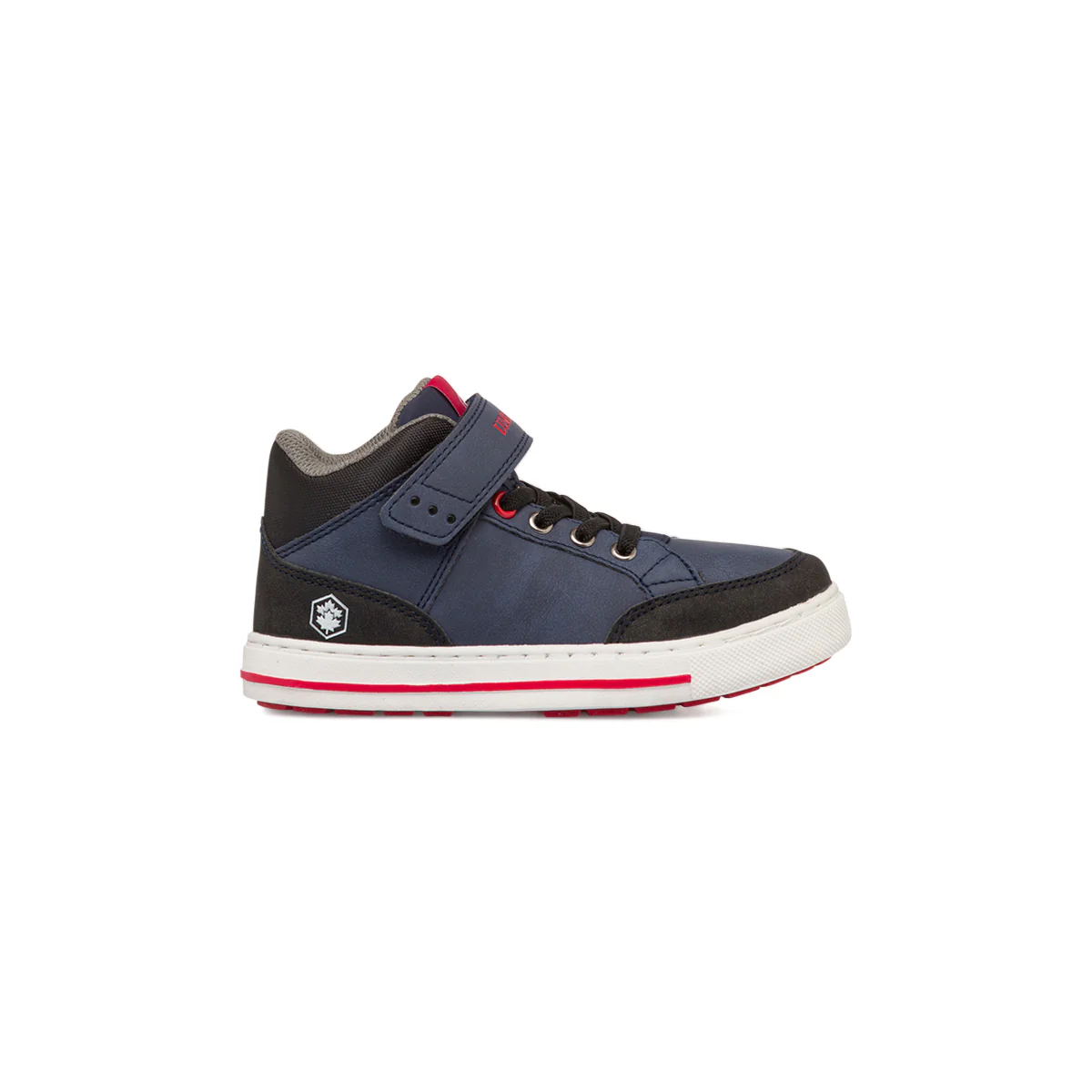 Sneakers alte blu da bambino con dettagli in rosso e nero Lumberjack