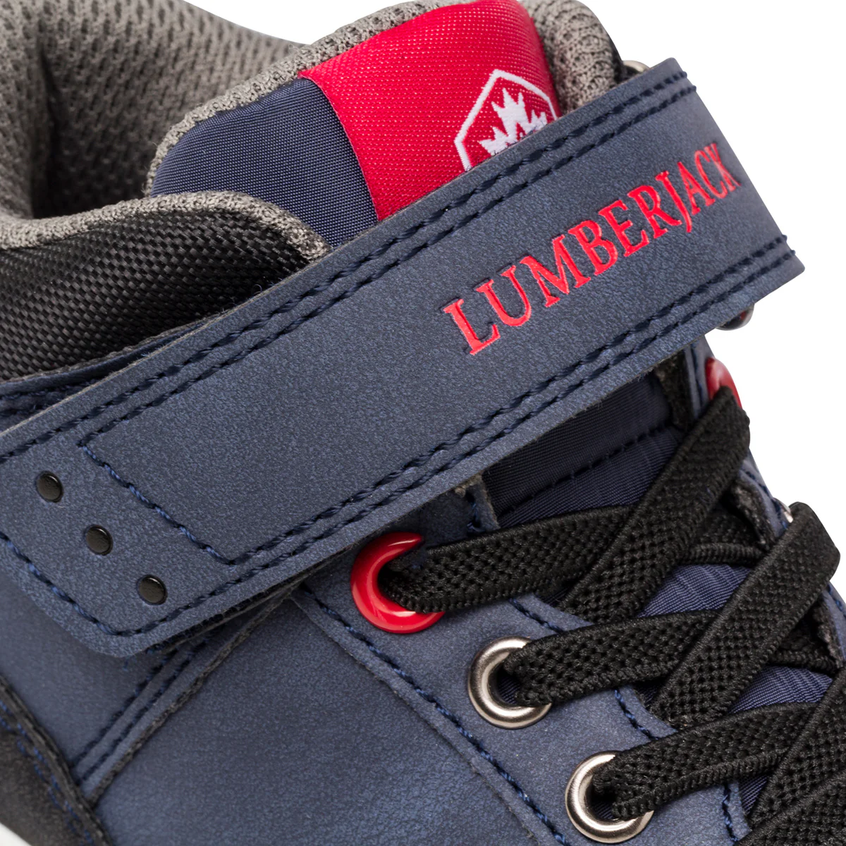 Sneakers alte blu da bambino con dettagli in rosso e nero Lumberjack - Image 5