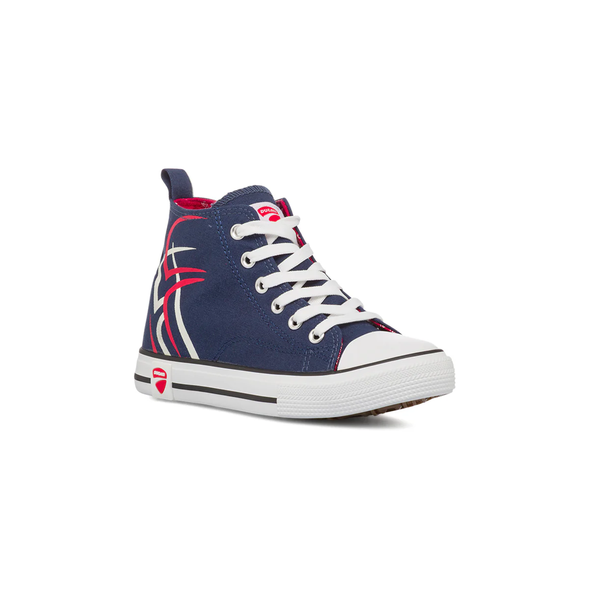 Sneakers alte blu da Bambino e Ragazzo con dettagli rossi e bianchi Ducati - Image 2