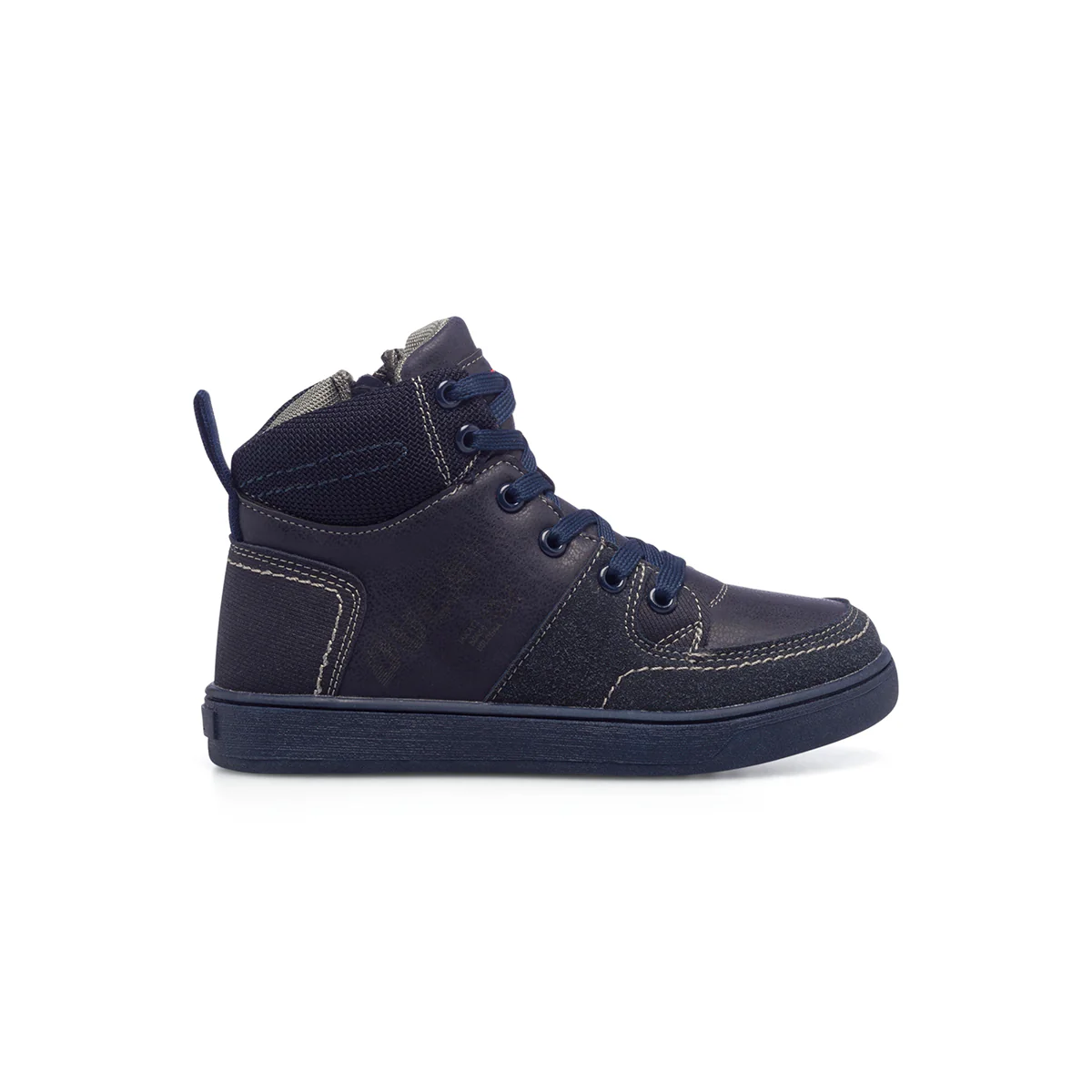 Sneakers alte blu da bambino con logo laterale Ducati