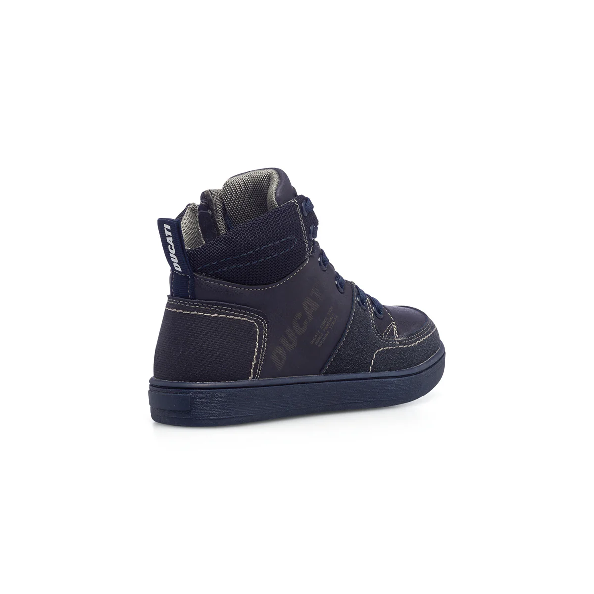 Sneakers alte blu da bambino con logo laterale Ducati - Image 3