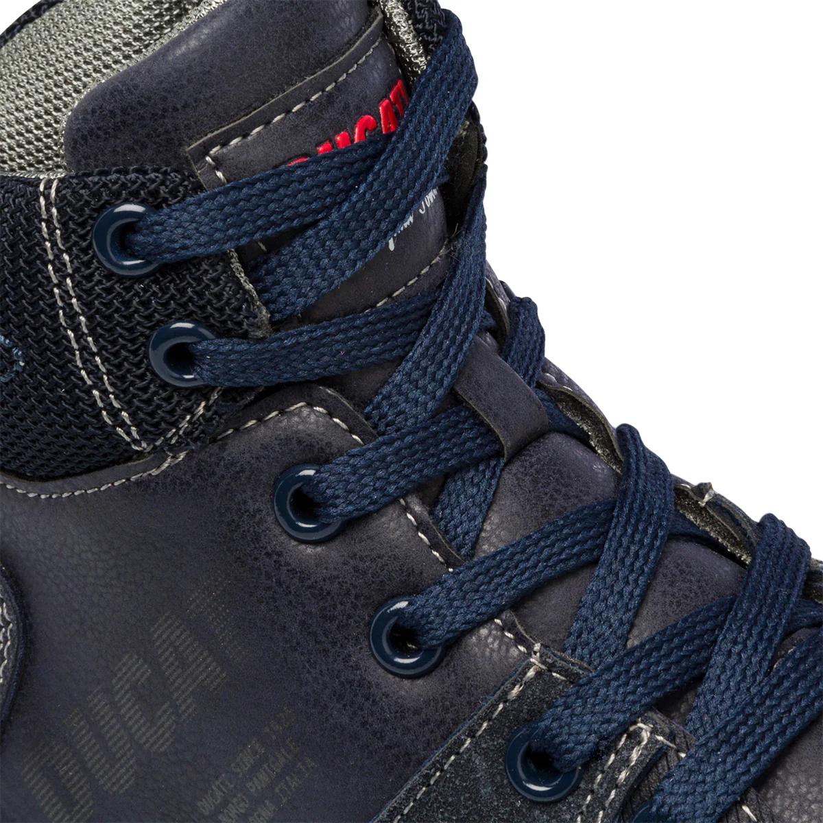 Sneakers alte blu da bambino con logo laterale Ducati - Image 7