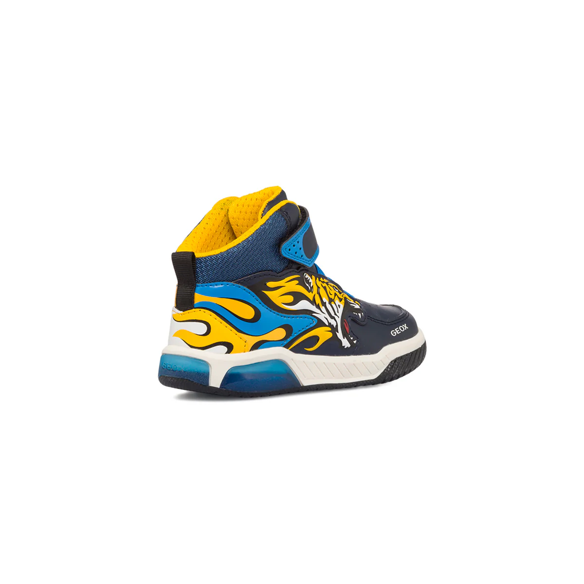 Sneakers alte blu da bambino con luci nella suola Geox Inek - Image 3
