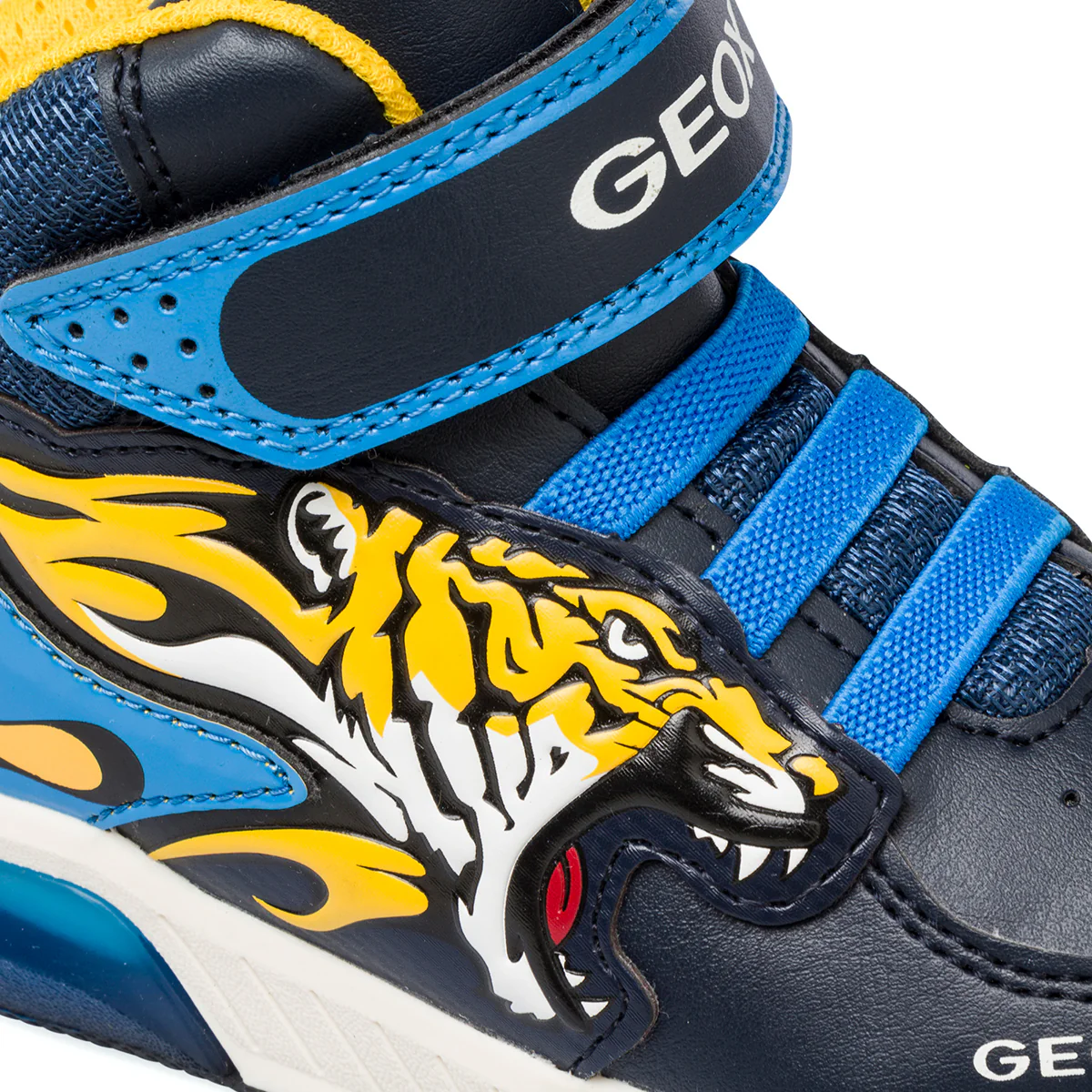 Sneakers alte blu da bambino con luci nella suola Geox Inek - Image 7