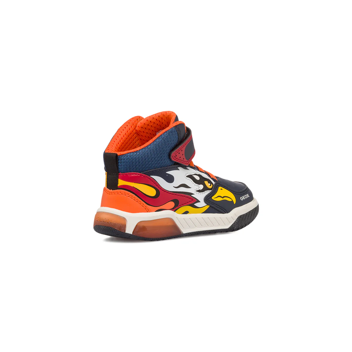 Sneakers alte blu da bambino con luci nella suola Geox Inek - Image 3