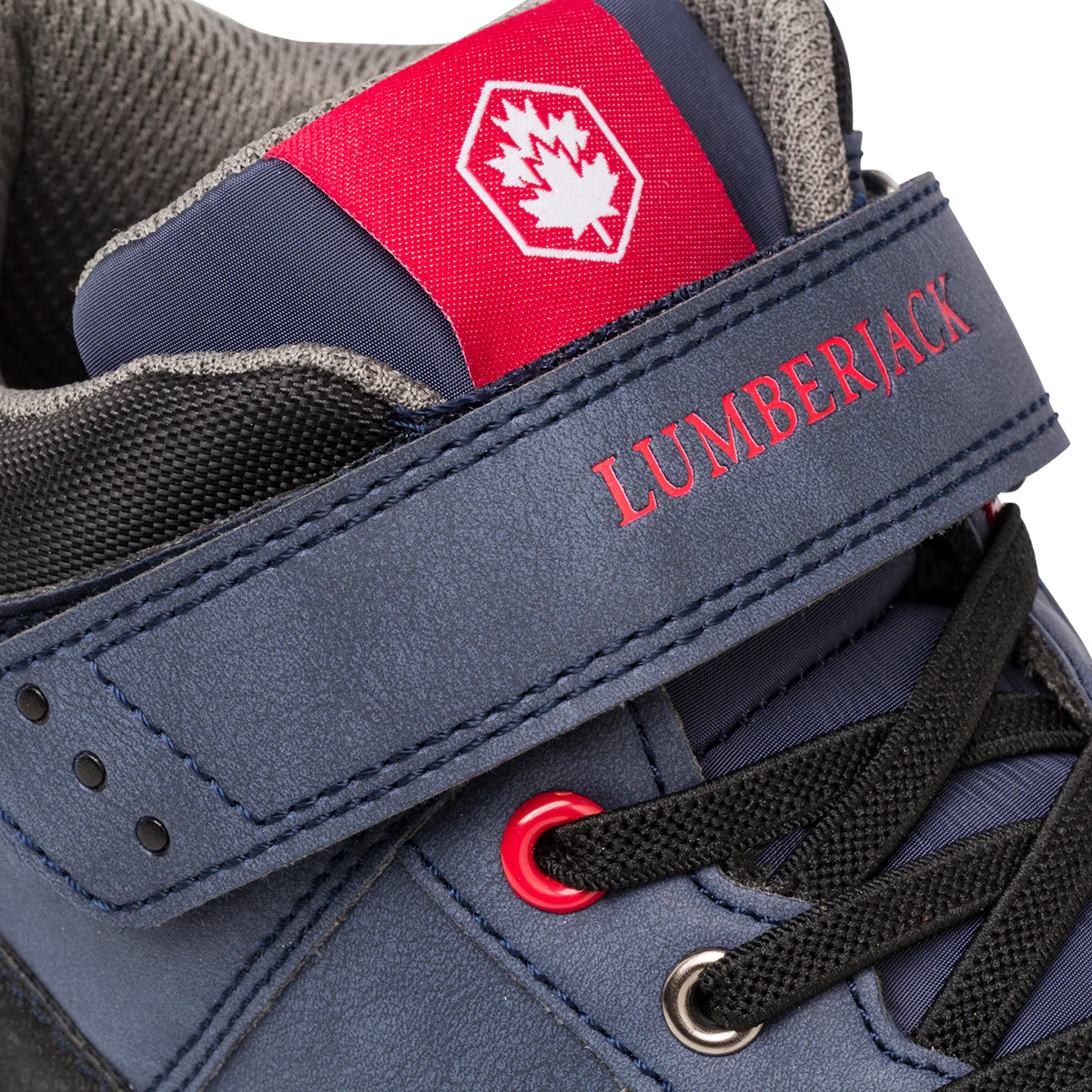 Sneakers alte blu da bambino con velcro e dettagli in rosso e nero Lumberjack - Image 6