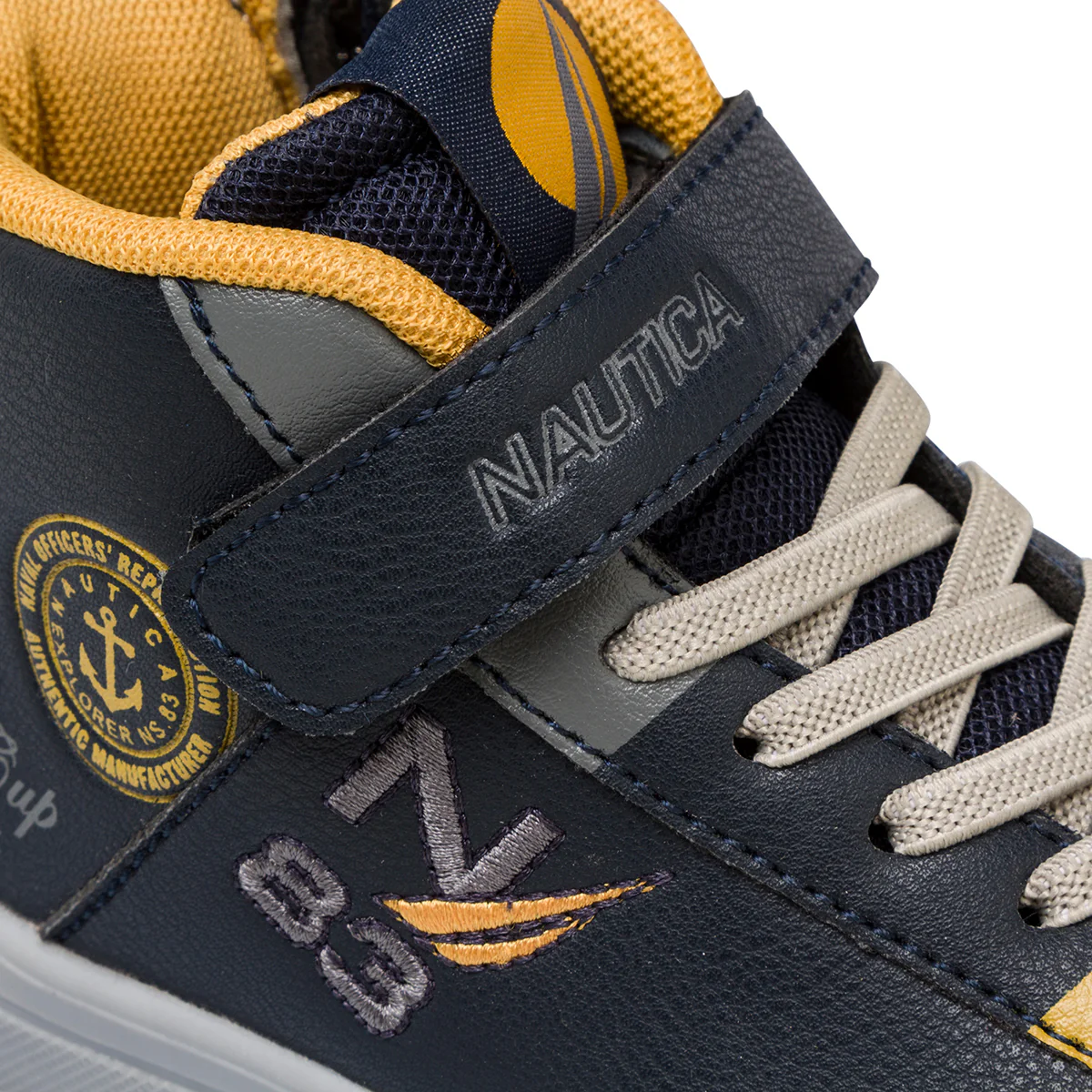 Sneakers alte blu da bambino con velcro, lacci e zip Nautica - Image 7