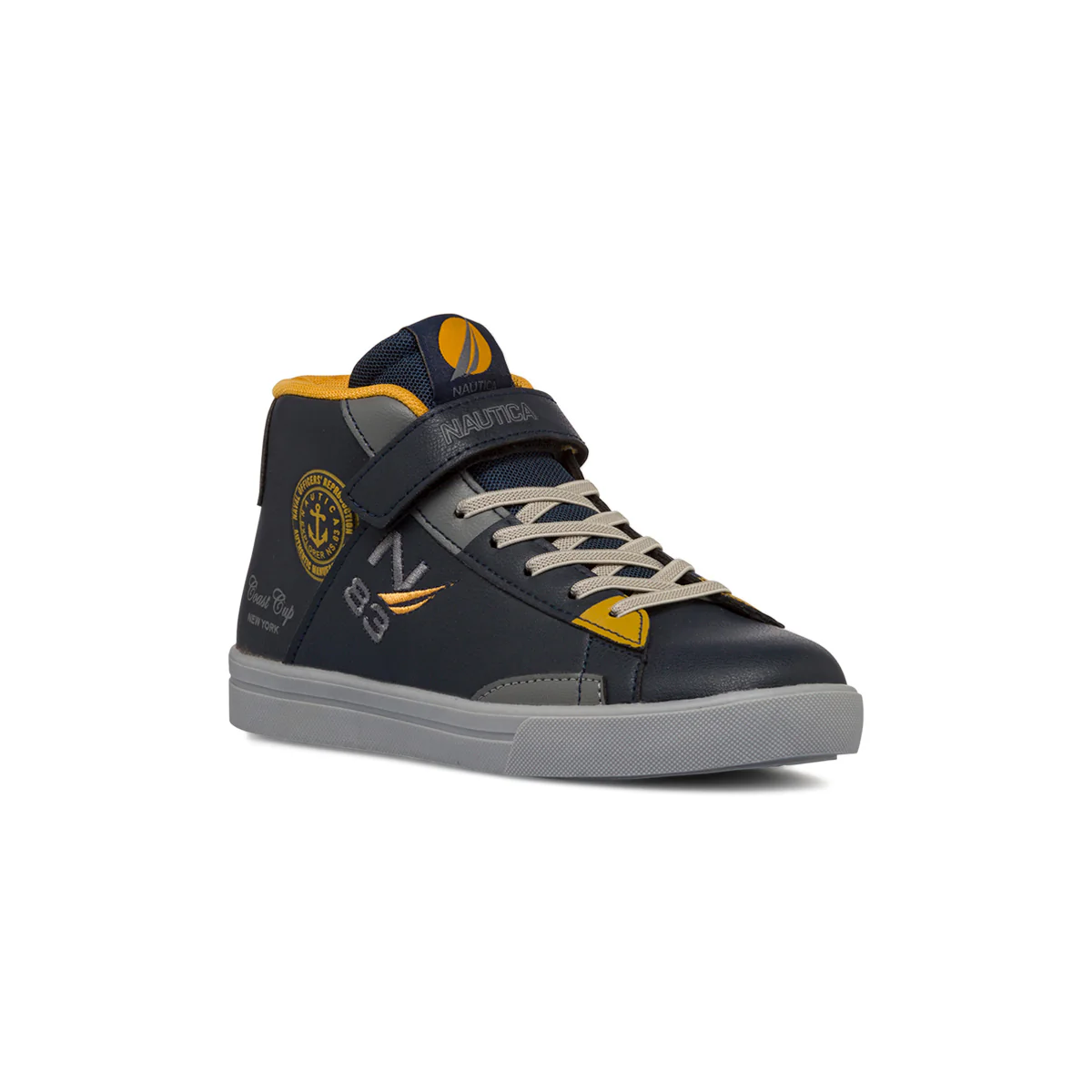 Sneakers alte blu da bambino con velcro, lacci e zip Nautica - Image 2