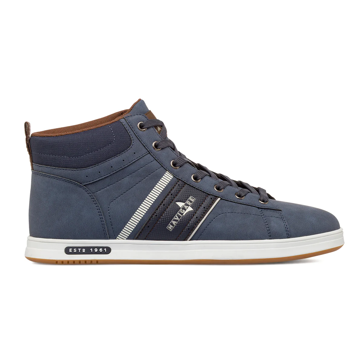 Sneakers alte blu da Uomo con logo laterale Navigare