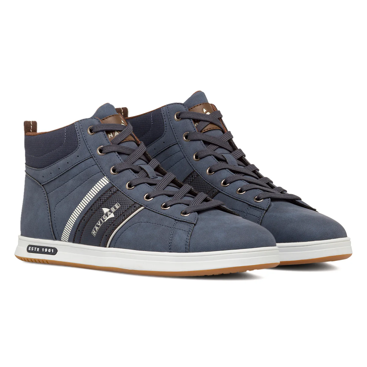 Sneakers alte blu da Uomo con logo laterale Navigare - Image 2