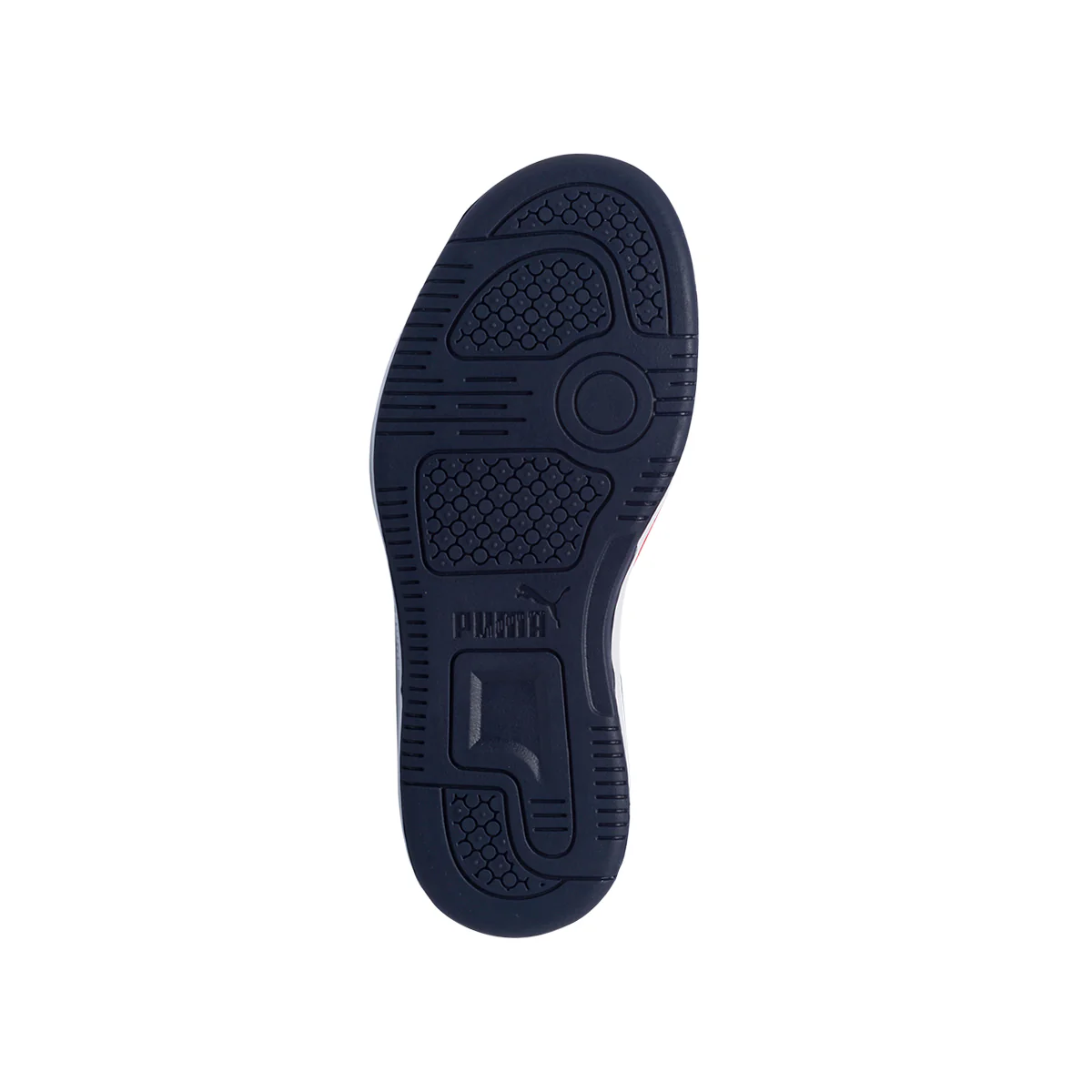 Sneakers alte blu e bianche da bambino con logo laterale Puma Rebound Joy Blocked AC PS - Image 5