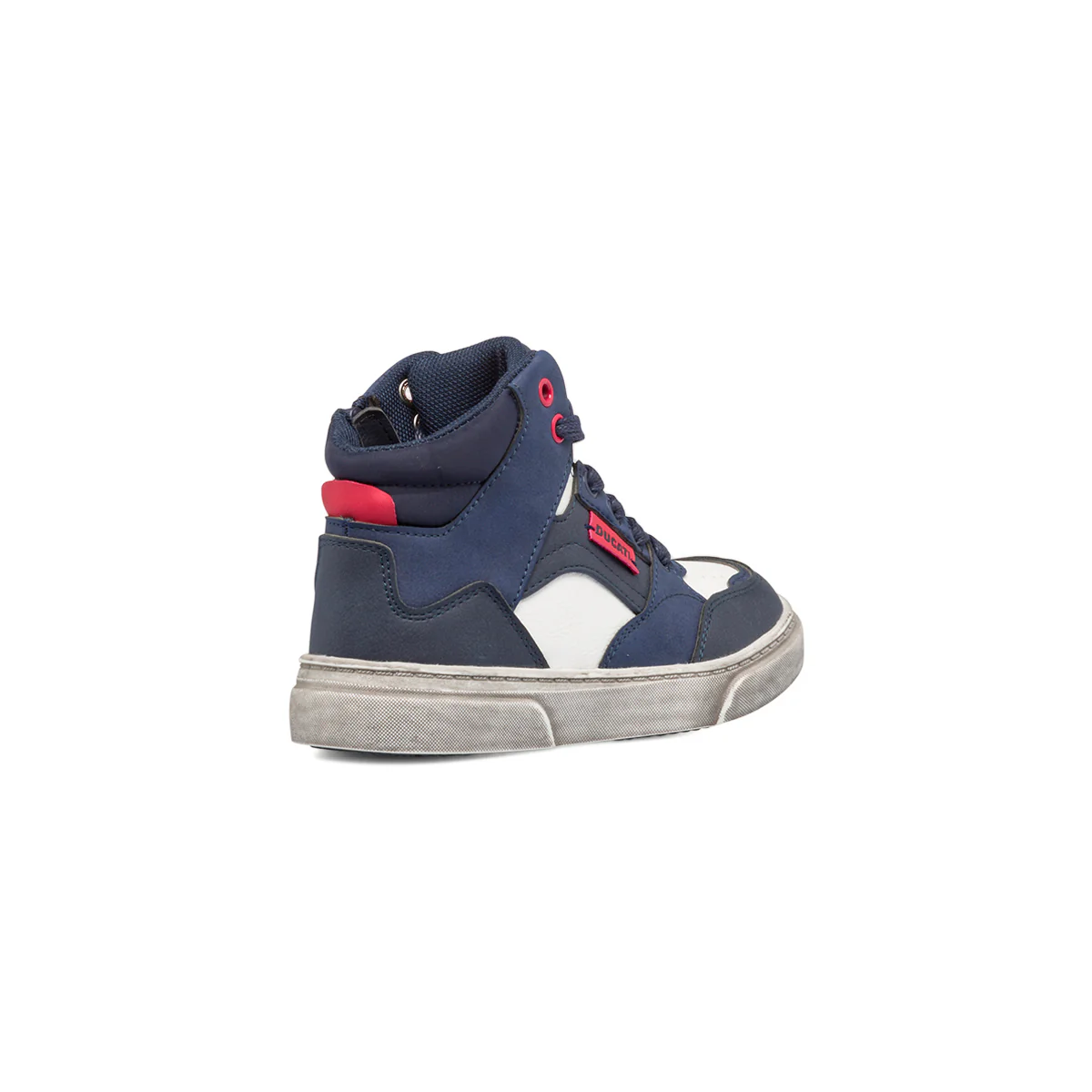 Sneakers alte blu e bianche da bambino con zip Ducati - Image 4