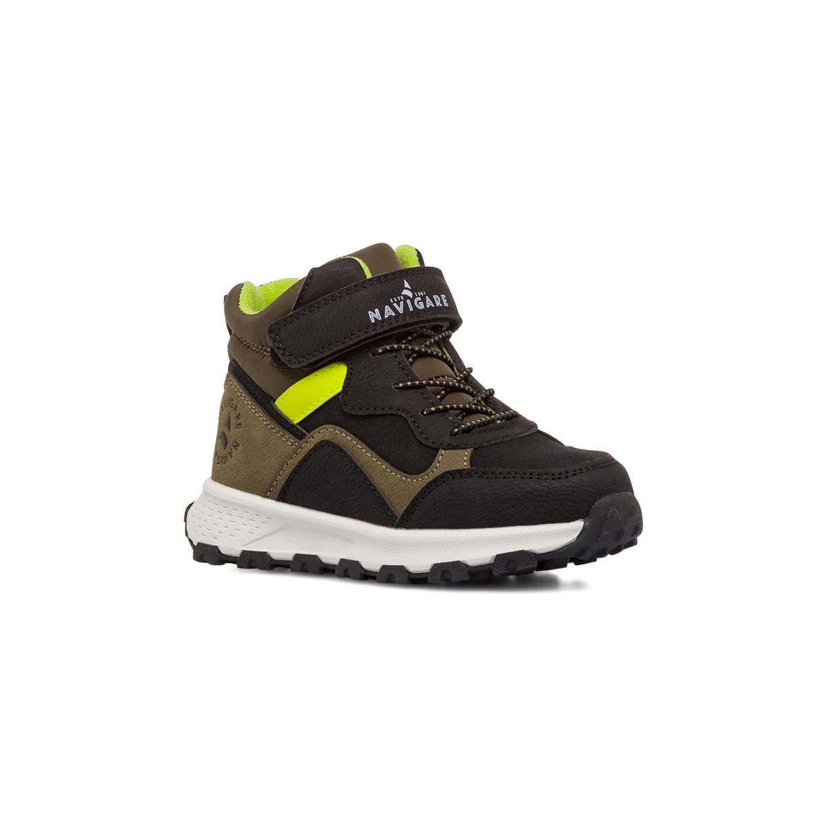 Sneakers alte blu e khaki da Bambino con strappo Navigare - Image 2