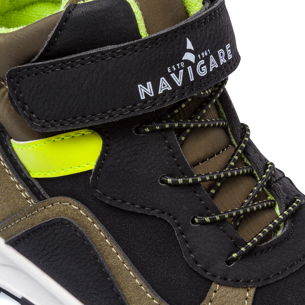 Sneakers alte blu e khaki da Bambino con strappo Navigare - Image 4