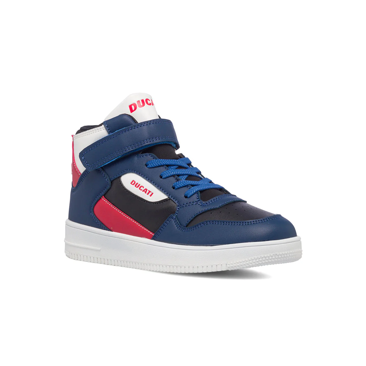 Sneakers alte blu e nere da bambino con logo laterale Ducati - Image 2