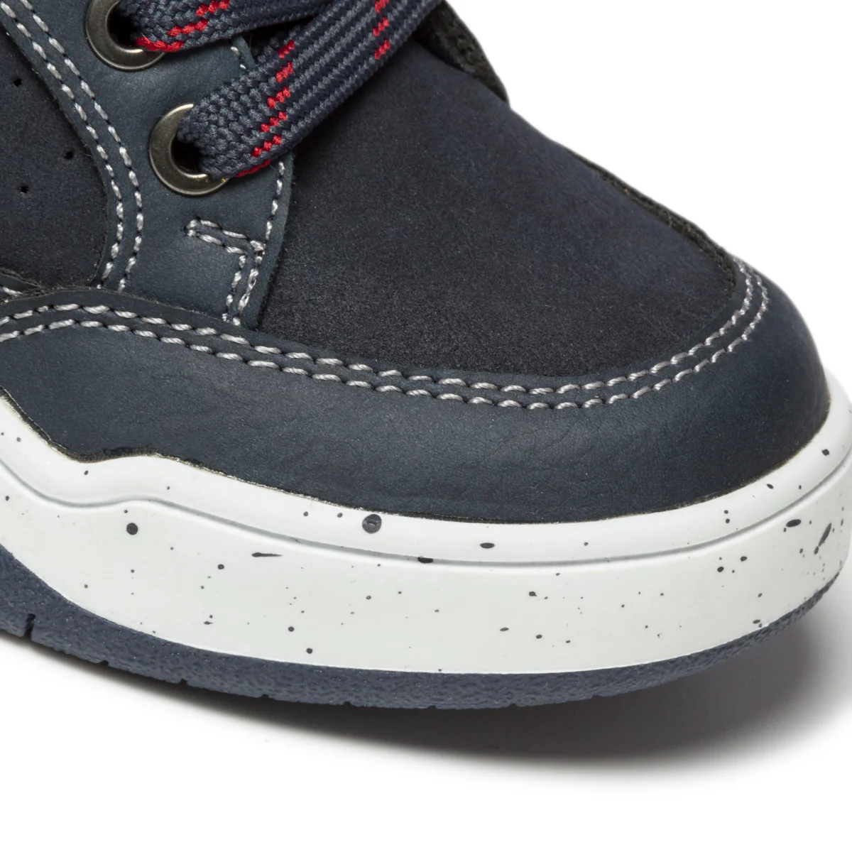 Sneakers alte blu navy con lacci bicolore e patch laterale Birilli & Monelli - Image 6