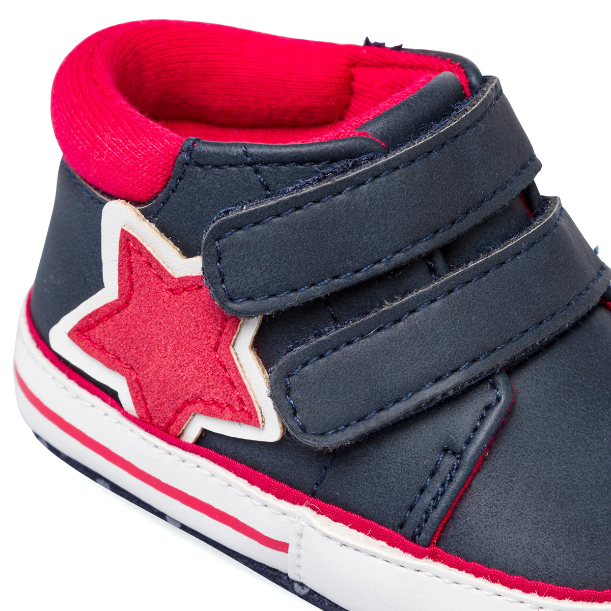 Sneakers alte blu primi passi con dettagli rosso Chicco - Image 5