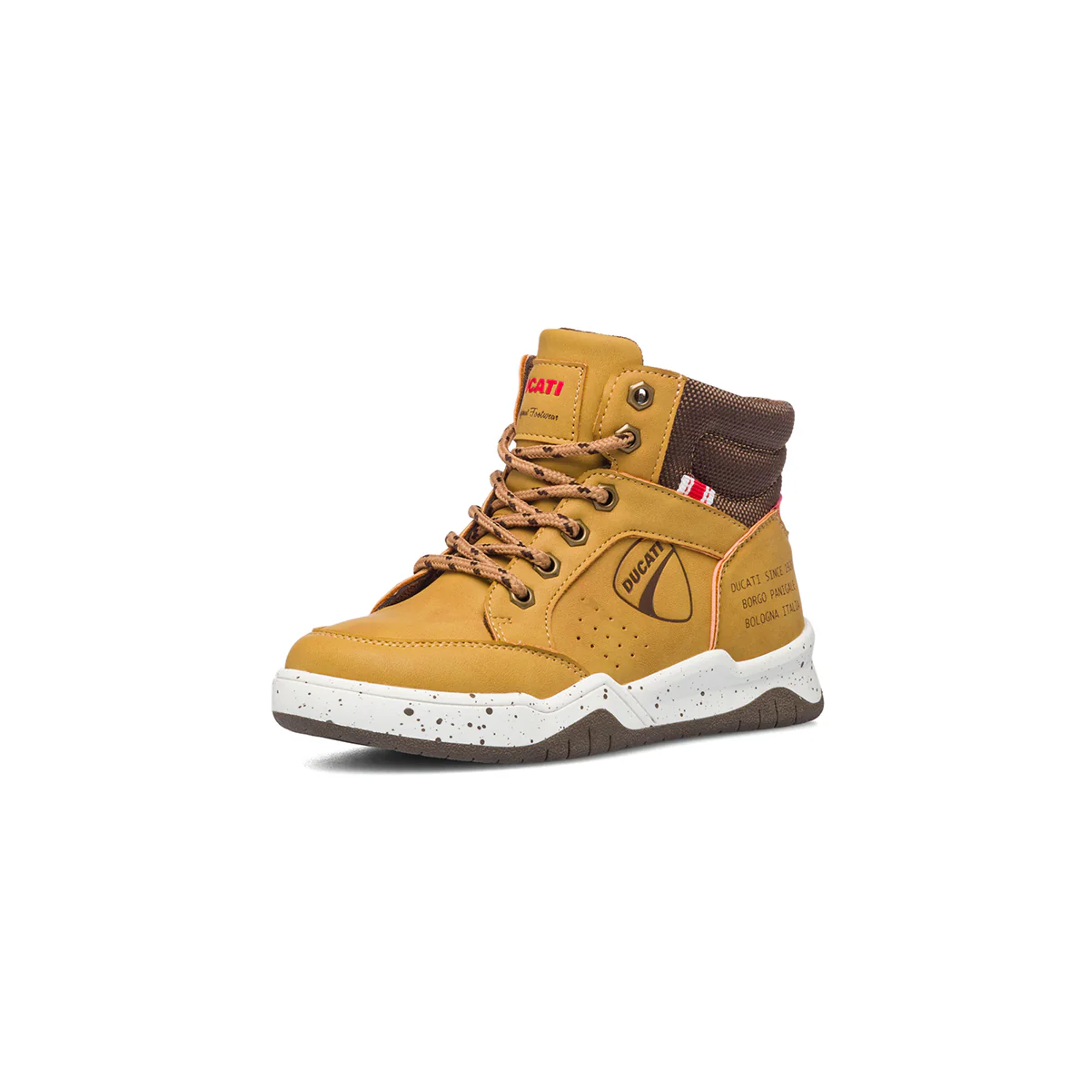 Sneakers alte color camel con logo laterale Ducati - Image 2