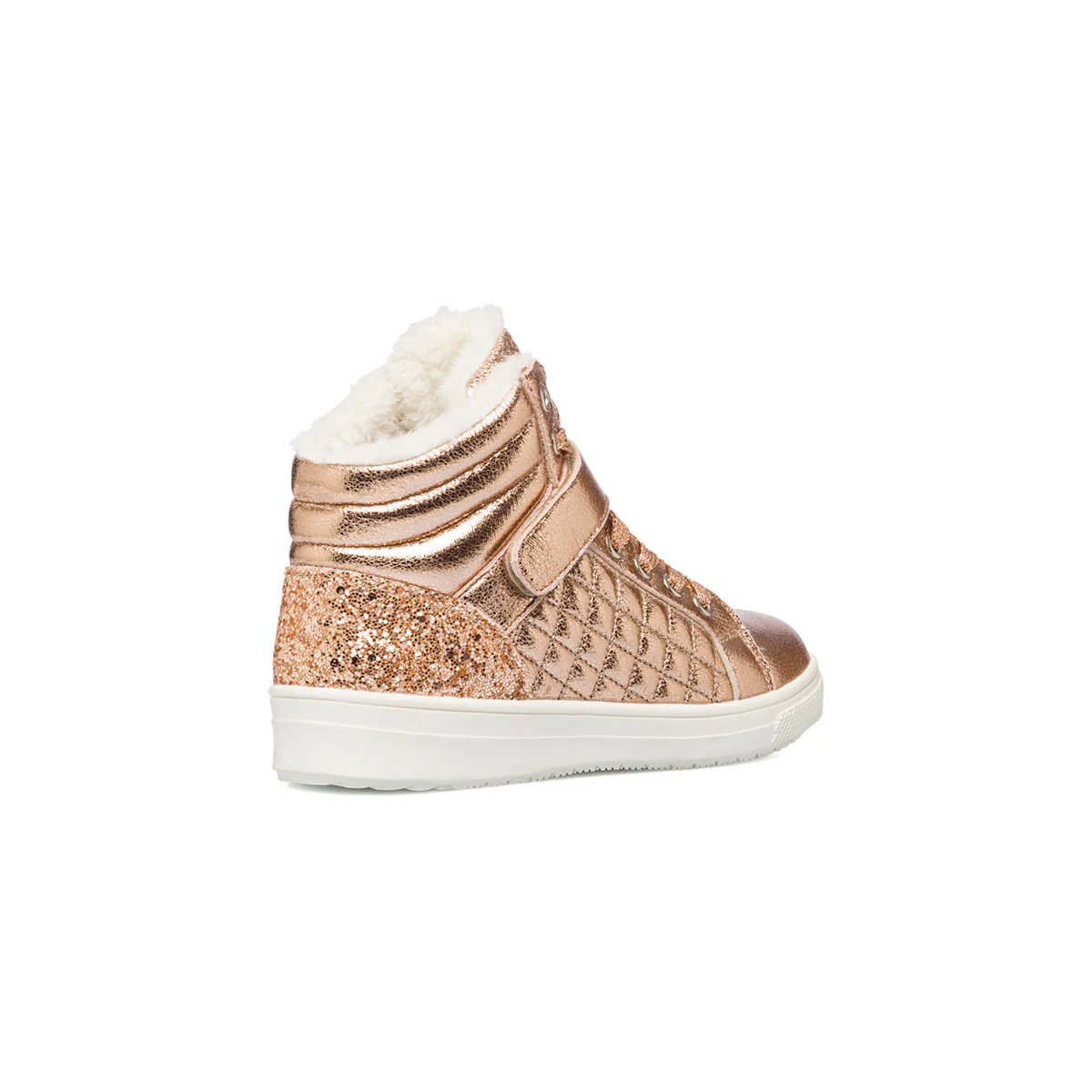 Sneakers alte color oro effetto trapuntato con colletto imbottito 10 Baci - Image 3