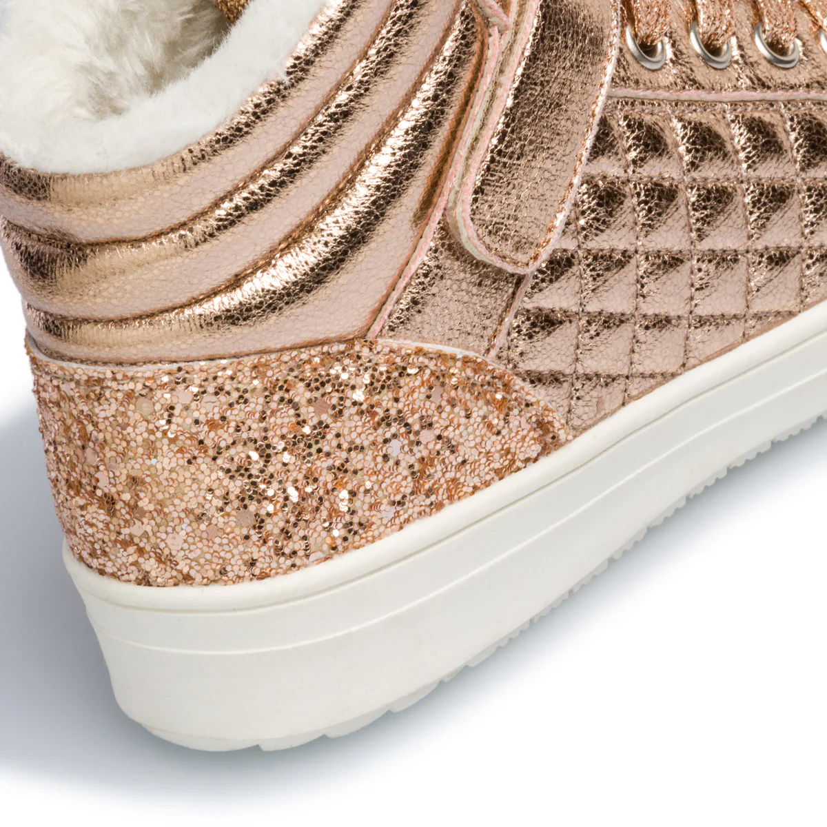 Sneakers alte color oro effetto trapuntato con colletto imbottito 10 Baci - Image 7