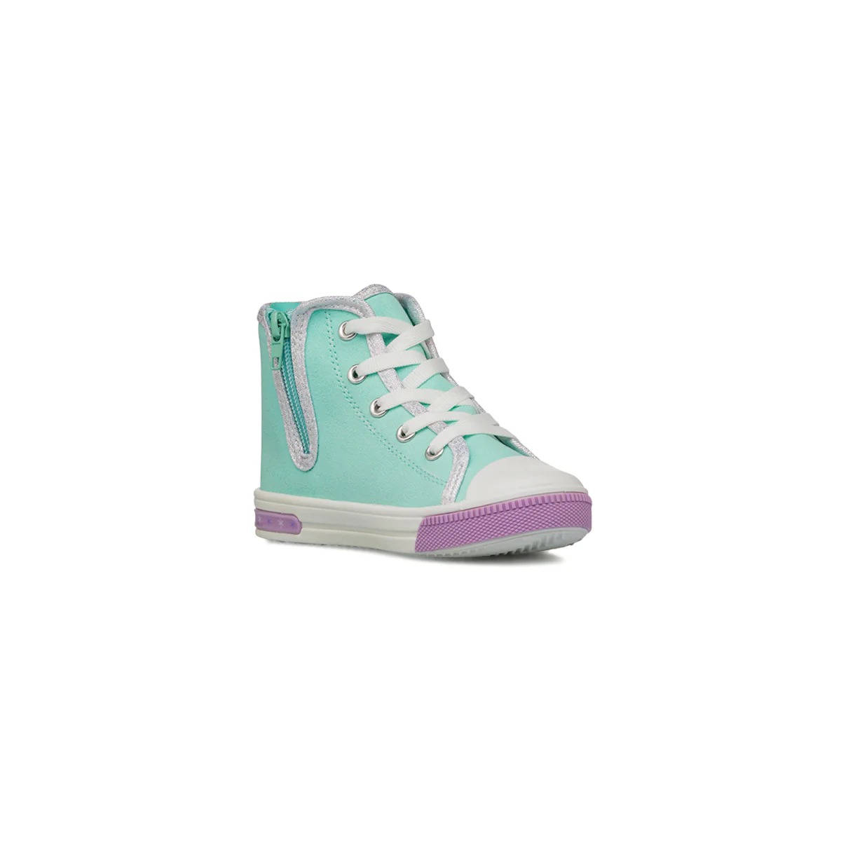 Sneakers alte da Bambina azzurre con zip interna e stampa Anna Frozen - Image 4