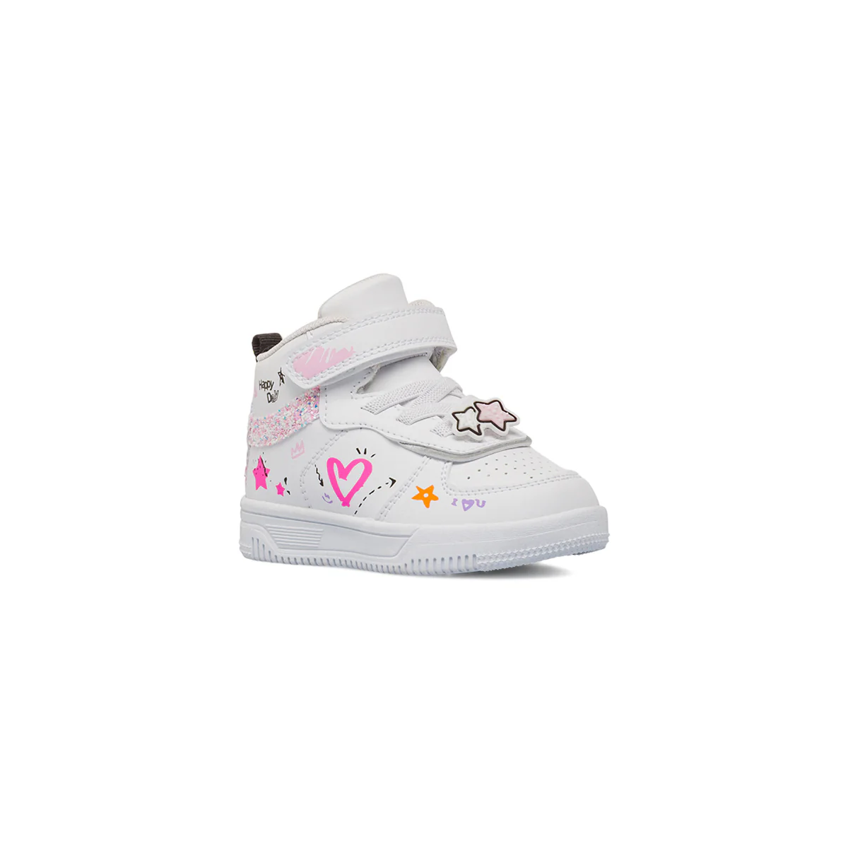Sneakers alte da Bambina bianche con disegni Dieci Baci - Image 2