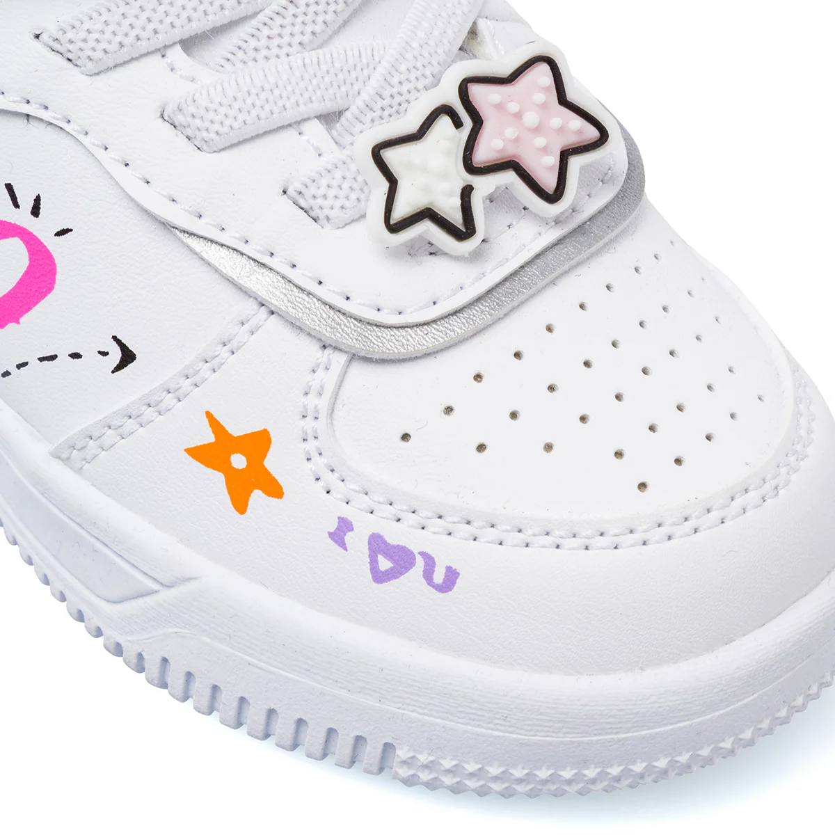 Sneakers alte da Bambina bianche con disegni Dieci Baci - Image 4
