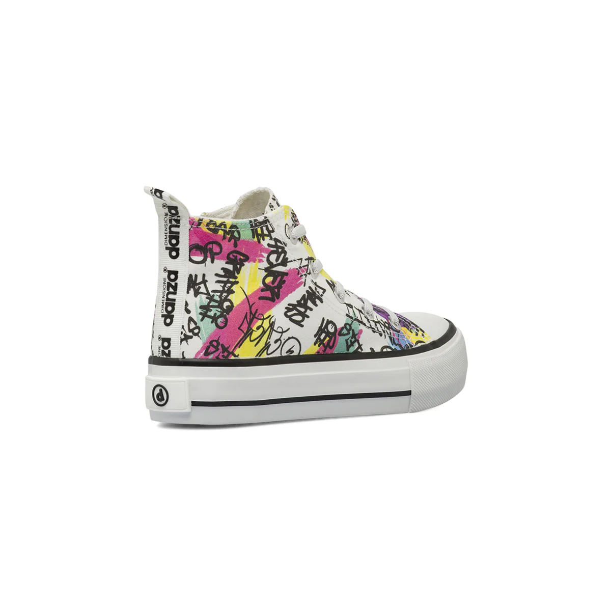 Sneakers Alte da Bambina Bianche con suola Platform Dimensione Danza - Image 3
