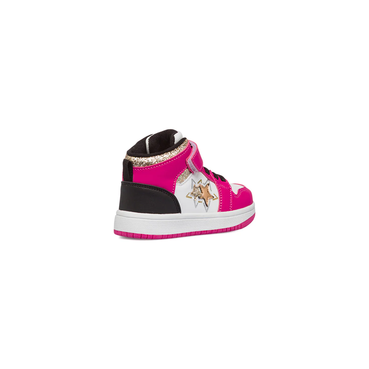 Sneakers alte da bambina bianche e fucsia con inserti neri e glitter Le scarpe di Alice - Image 3