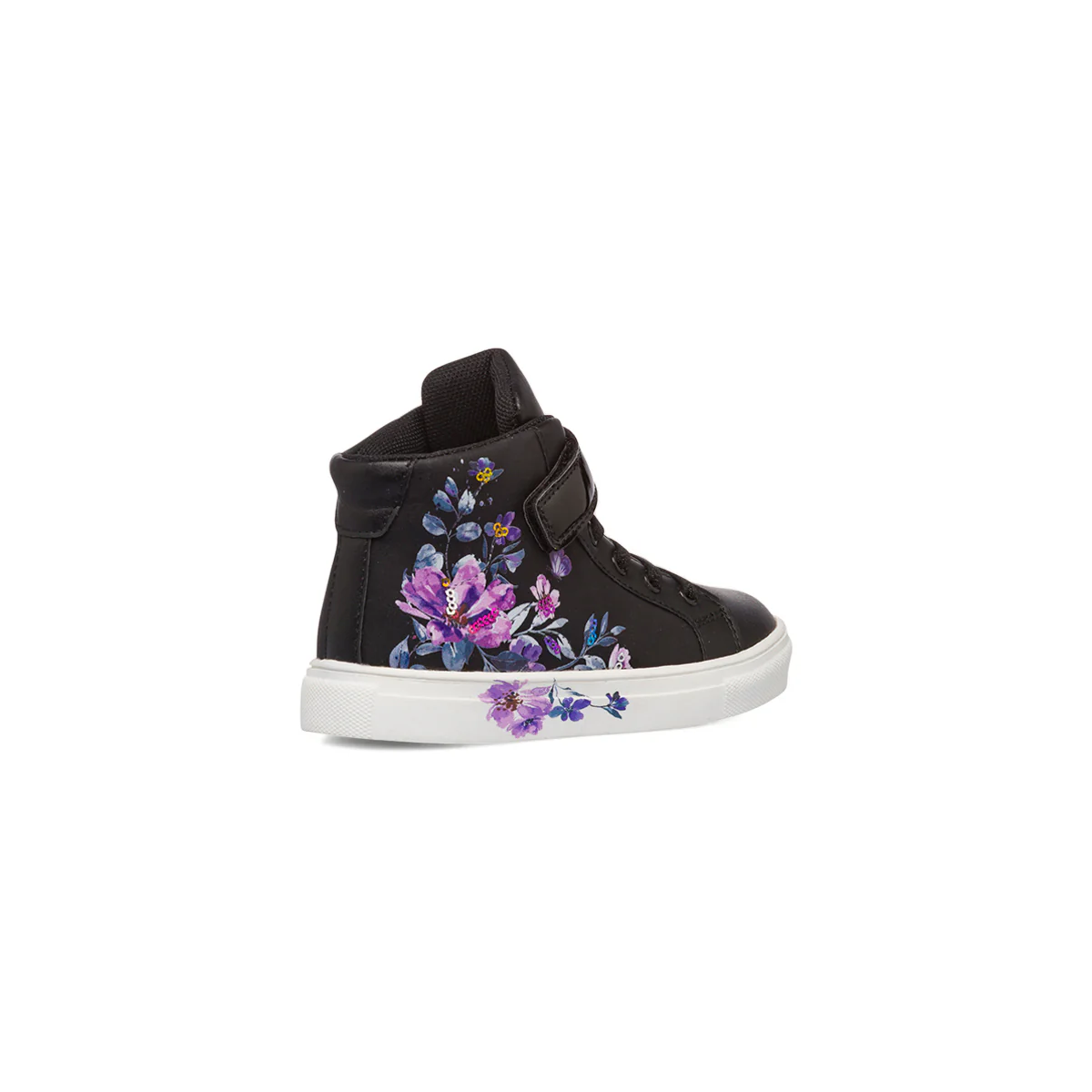 Sneakers alte da bambina nere con dettagli fiori Le Scarpe di Alice - Image 3