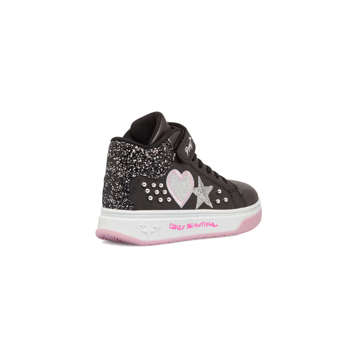 Sneakers alte  da bambina nere con dettagli glitter e borchie Primigi Glam - Image 3
