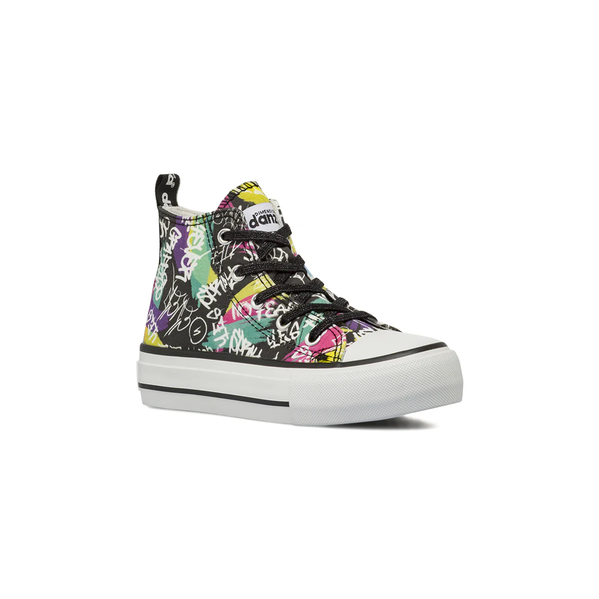 Sneakers Alte da Bambina Nere con graffiti Dimensione Danza - Image 2