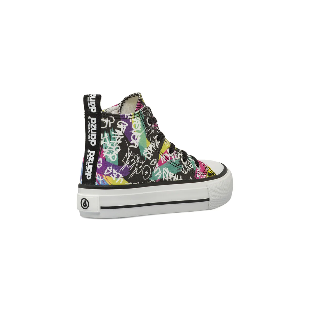 Sneakers Alte da Bambina Nere con graffiti Dimensione Danza - Image 3